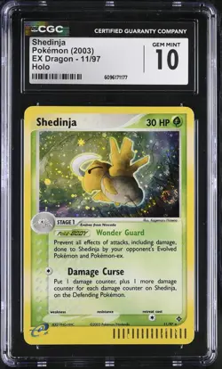 CGC 10 GEM MINT Shedinja 2003 EX Dragon 11/97 Holo SWIRL Pokemon Card - Image 1