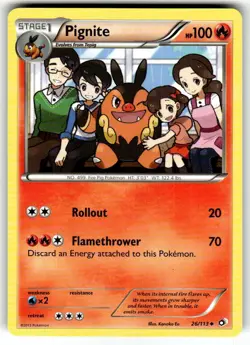 Pokemon Pignite TCG Legendary Treasures 26/113 Regular Uncommon NM - Image 1