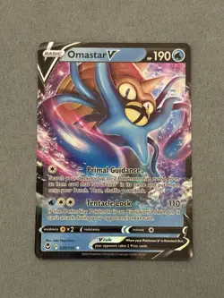 Pokemon TCG Omastar V 035/195 Holo Ultra Rare - Silver Tempest NM/M - Image 1