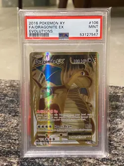 2016 Pokemon XY Evolutions Dragonite EX Full Art #106 PSA 9 - Image 1