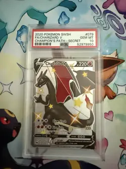 2020 Pokemon Charizard V Secret Rare Foil Champion's Path 079/073 PSA 10 - Image 1