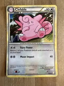 Clefable - 3/123 - Holo Rare HeartGold HGSS Set TCG - Pokemon Card - LP - Image 1