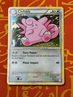 POKEMON TCG CLEFABLE 3/123 HOLO RARE NEAR MINT HGSS BASE - Image 1