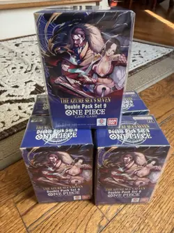 (5) ONE PIECE TCG Double Pack Set 9 The Azure Sea's Seven FACTORY SEALED NEW! - Image 1