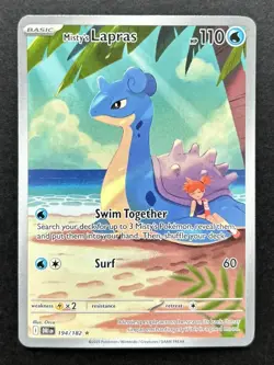 Misty's Lapras Illustration Rare Pokemon Card, Destined Rivals, 194/182 - Image 1