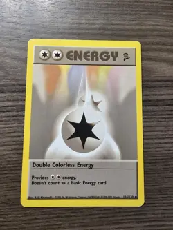 124/130 Double Colorless Energy Pokemon Tcg Base Set 2 LP - Image 1