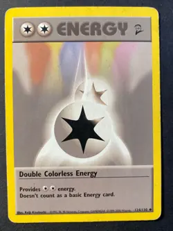 Double Colorless Energy 124/130 Base Set 2 Trainer Rare - WOTC Pokemon Card MP - Image 1