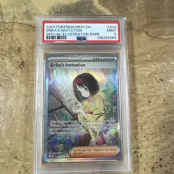 2023 POKEMON MEW EN-151 SPECIAL ILLUSTRATION RARE #203 ERIKA'S INVITATION PSA 9 - Image 1