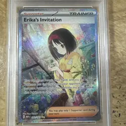 2023 POKEMON MEW EN-151 SPECIAL ILLUSTRATION RARE #203 ERIKA'S INVITATION PSA 9 - Image 2