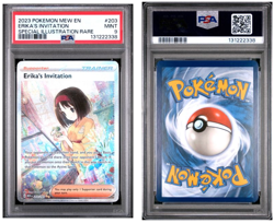 2023 POKEMON MEW EN-151 SPECIAL ILLUSTRATION RARE #203 ERIKA'S INVITATION PSA 9 - Image 3