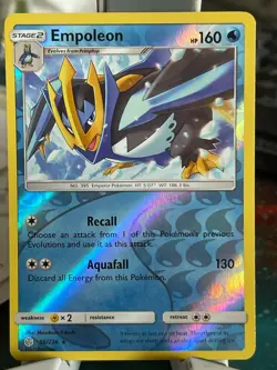 POKEMON EMPOLEON 56/236 RARE REVERSE HOLOFOIL COSMIC ECLIPSE NM CARD - Image 1
