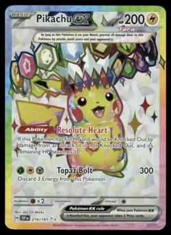 Pokemon Cards Pikachu ex 219/191 Surging Sparks Ultra Rare NM - Image 1