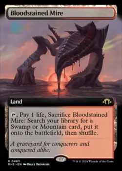 FOIL Bloodstained Mire (Extended Art) - Modern Horizons 3 (MH3) - Image 1