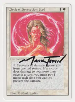 Signed Circle of Protection: Red Proof LP Revised Artist Mark Tedin MTG AP 6/69! - Image 1