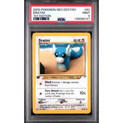 PSA 9 MINT Dratini 63/105 Pokemon 2002 Neo Destiny Uncommon Non Holo Card - Image 1