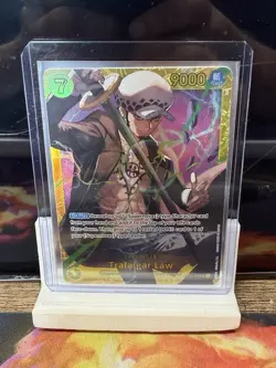Trafalgar Law OP10-119 SEC English One Piece TCG Card Royal Blood NM Gold - Image 1
