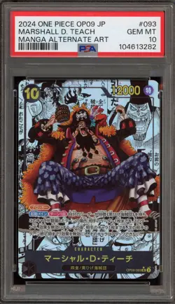 One Piece CCG Marshall.D.Teach Japanese Manga Alternate Art OP09-093 PSA 10 - Image 1