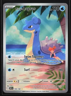 Misty's Lapras 194/182 SV10: Destined Rivals Illustration Rare Pokemon Card - Image 1