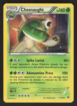 Chesnaught 11/162 Holo Rare Pokemon TCG XY - BREAKthrough LP - Image 1
