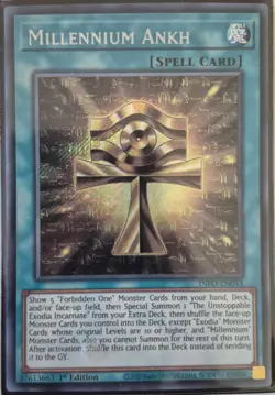 YuGiOh Millennium Ankh Secret Rare 1st Edition INFO-EN053 - Image 1