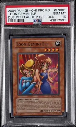 2004 YU-GI-OH! PROMO DUELIST LEAGUE SER 6 #EN001 TOON GEMINI ELF PSA 10 - Image 1