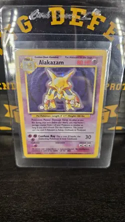Alakazam 001/102 Base Set Holo Rare Pokemon Card 🔥 LP Clean See! Make Offer! 🔥 - Image 1