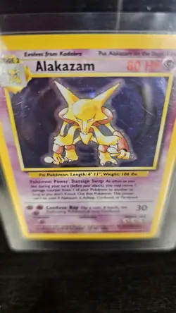Alakazam 001/102 Base Set Holo Rare Pokemon Card 🔥 LP Clean See! Make Offer! 🔥 - Image 2
