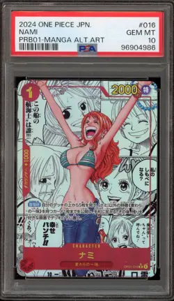 One Piece CCG Nami PRB01 Japanese Manga Alternate Art OP01-016 PSA 10 Gem Mint - Image 1