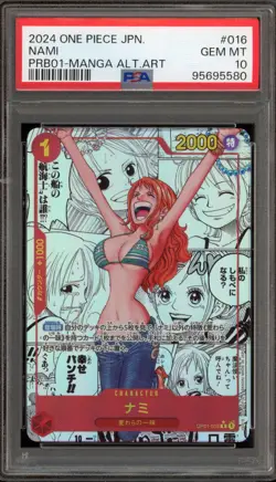 One Piece CCG Nami PRB01 Japanese Manga Alternate Art OP01-016 PSA 10 Gem Mint - Image 1