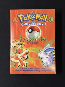 *MINT* 1999 Pokemon Card Vintage EMPTY BOX (Brushfire Theme Deck) WOTC - Image 1