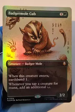 MTG Badgermole Cub Borderless Field Notes Foil - Avatar the Last Airbender - NM - Image 2
