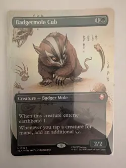 Badgermole Cub BORDERLESS FOIL MTG - Avatar: The Last Airbender (TLA #326) (NM) - Image 2