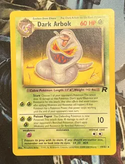 Dark Arbok 19/82 W Stamp Team Rocket 2000 WOTC Vintage Pokemon Card NM/LP - Image 1