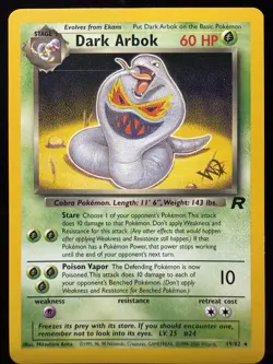 Dark Arbok W Stamp 19/82 Pokemon Team Rocket With Red Envelope 2001 Rare - Image 2