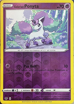 Galarian Ponyta Reverse Holo - 081/202 - Sword & Shield Base Pokemon 2020 - Image 1