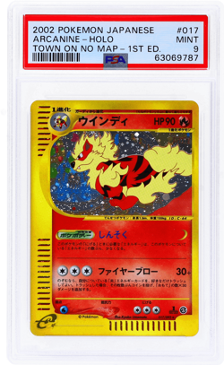 2002 Pokemon the Town On No Map Arcanine Japanese 1st Edition Holo #17 PSA 9 - Image 1