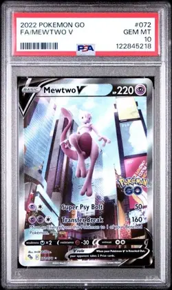 PSA 10 Mewtwo V 072/078 Pokemon Sword Shield Pokemon Go Alternate Alt Art - Image 1
