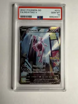 Mewtwo V (Alternate Full Art) 072/078 Pokemon GO Holo (PSA 10) - Image 1