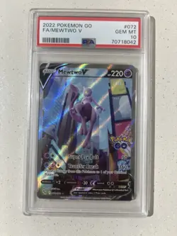 Mewtwo V (Alternate Full Art) 072/078 Pokemon GO Holo (PSA 10) - Image 1