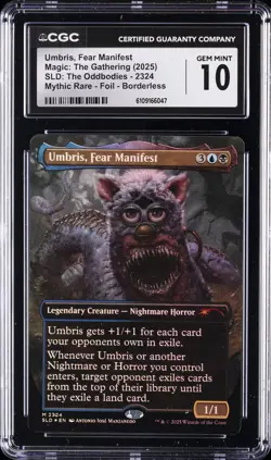 2025 MTG MYTHIC RARE FOIL BORDERLESS UMBRIS, FEAR MANIFEST CGC 10 GEM MINT - Image 1
