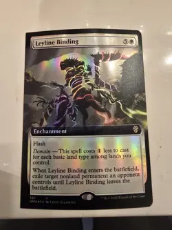 MTG RARE MISPRINT Foil Extended Art Leyline Binding Dominaria Magic - Image 1