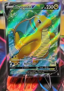 Pokemon TCG Dragonite v Full Art Holo Ultra Rare Card Pokemon Go 076/078. NM - Image 1