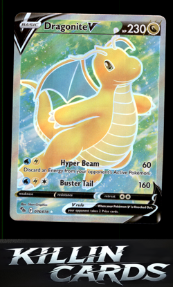 Dragonite V (Full Art) 076/078 Pokemon Ultra Rare Pokemon GO Card NM - Image 1