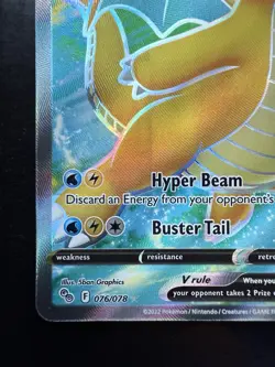 Pokemon Dragonite V 076/078 Pokemon GO Ultra Rare Full Art Holo (NM) - Image 4