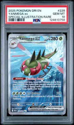 2025 POKEMON DRI EN-DESTINED RIVALS SPECIAL ILLUSTRATION RARE YANMEGA EX PSA 10 - Image 1