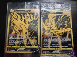 Pokemon TCG - Zacian V SWSH076 & Zamazenta V SWSH077 Gold Promos NM - Sealed - Image 1