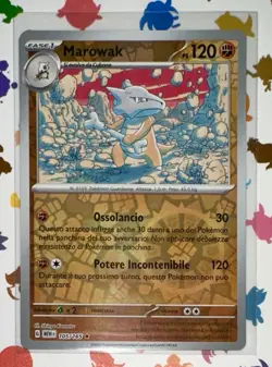 POKEMON MAROWAK REVERSE FOIL 105/165 SET 151 ITALIANO MINT NUOVO! - Image 1