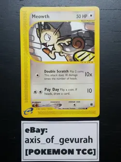 Meowth 121/165 [LP] Expedition Base Set WOTC Wizards of the Coast Pokemon - Image 1