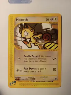 Meowth 121/165 Pokemon Expedition Base Set Regular Free Shipping!! - Image 1