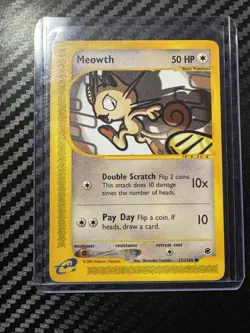 Meowth 121/165 - Expedition E-Reader Vintage WoTC 2002 Pokemon Card LP - Image 1